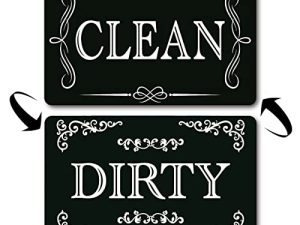 Kiterest Dishwasher Magnet Clean Dirty Sign Double Sided Water Resistant Reversible Clean Dirty Magnet for Dishwasher (Retro Decor)