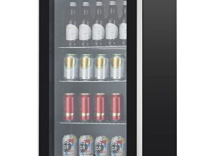 TABU 120 Can Beverage Refrigerator,Mini Fridge with Glass Door