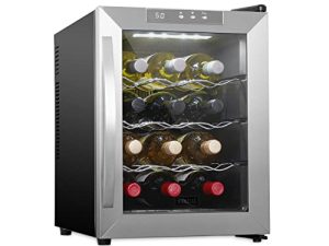 Schmécké 12 Bottle Thermoelectric Wine Cooler/Chiller - Stainless Steel - Counter Top Red & White Wine Cellar w/Digital Temperature