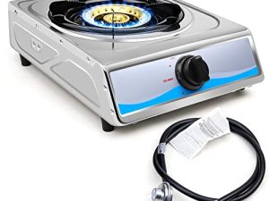Propane Gas Cooktop，Single Burner Gas Stove Stainless Steel Portable Gas Stove，Auto Ignition Camping Single Burner LPGfor RV