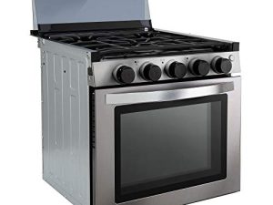 RecPro RV Stove | Gas Range 21" Tall | Optional Vented Range Hood | Black or Silver Color Options (Silver