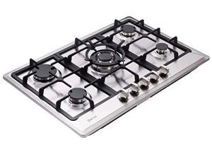 Deli-kit 30 inch Gas Cooktops NG/LPG Sealed 5 Burners Gas Cooktop Drop-In Stainless Steel Gas Hob DK257-A02 Gas Cooktop