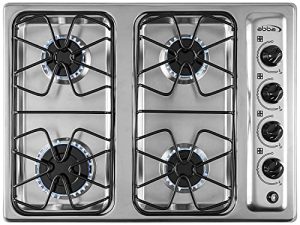 ABBA 24" Gas Cooktop with 4 Burners - Stainless-Steel Table Top with SABAF Aluminum Burners And Porcelain Surface