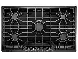 FFGC3626SB 36 ADA Compliant Built-In Gas Cooktop With 5 Sealed Burners 51000 BTU Total Output Continuous Grates Low Simmer Burner And Color-Coordinated Control Knobs: