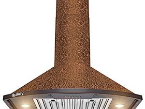 AKDY 30 in. 343 CFM Convertible Kitchen Wall Mount Range Hood in Embossing Copper with LED and Push Control