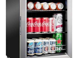 Ivation 62 Can Beverage Refrigerator | Freestanding Ultra Cool Mini Drink Fridge | Beer