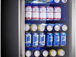 Antarctic Star Beverage Refrigerator Cooler - 145 Can Mini Fridge Glass Door for Soda Beer or Wine Small Drink Dispenser Clear Front for Home