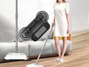 All-in-one Hand Push Sweeper Floor Soft Sweep Dustpan Set Household Home Sweeping Mopping Machine Vacuum Cleaner Adjustable Mop Brush Vacuum Cleaner 40in